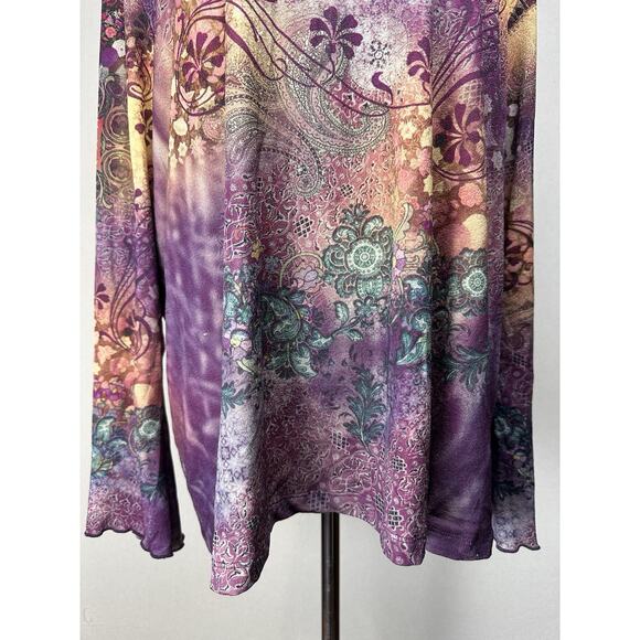 Women’s Plus 3X XCIT USA Vintage V Neck Long Sleeve Tunic Top Long Sleeve Fall - Picture 3 of 16